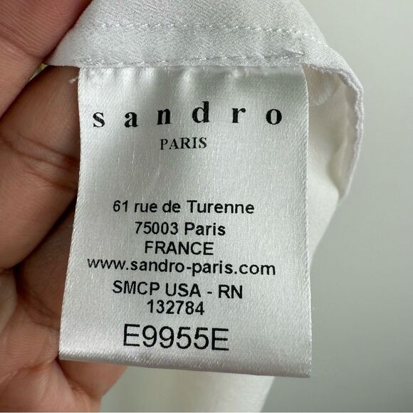 Sandro Paris Light Yellow Gingham Lace Top Sandro Size 2 US Medium - Picture 7 of 8